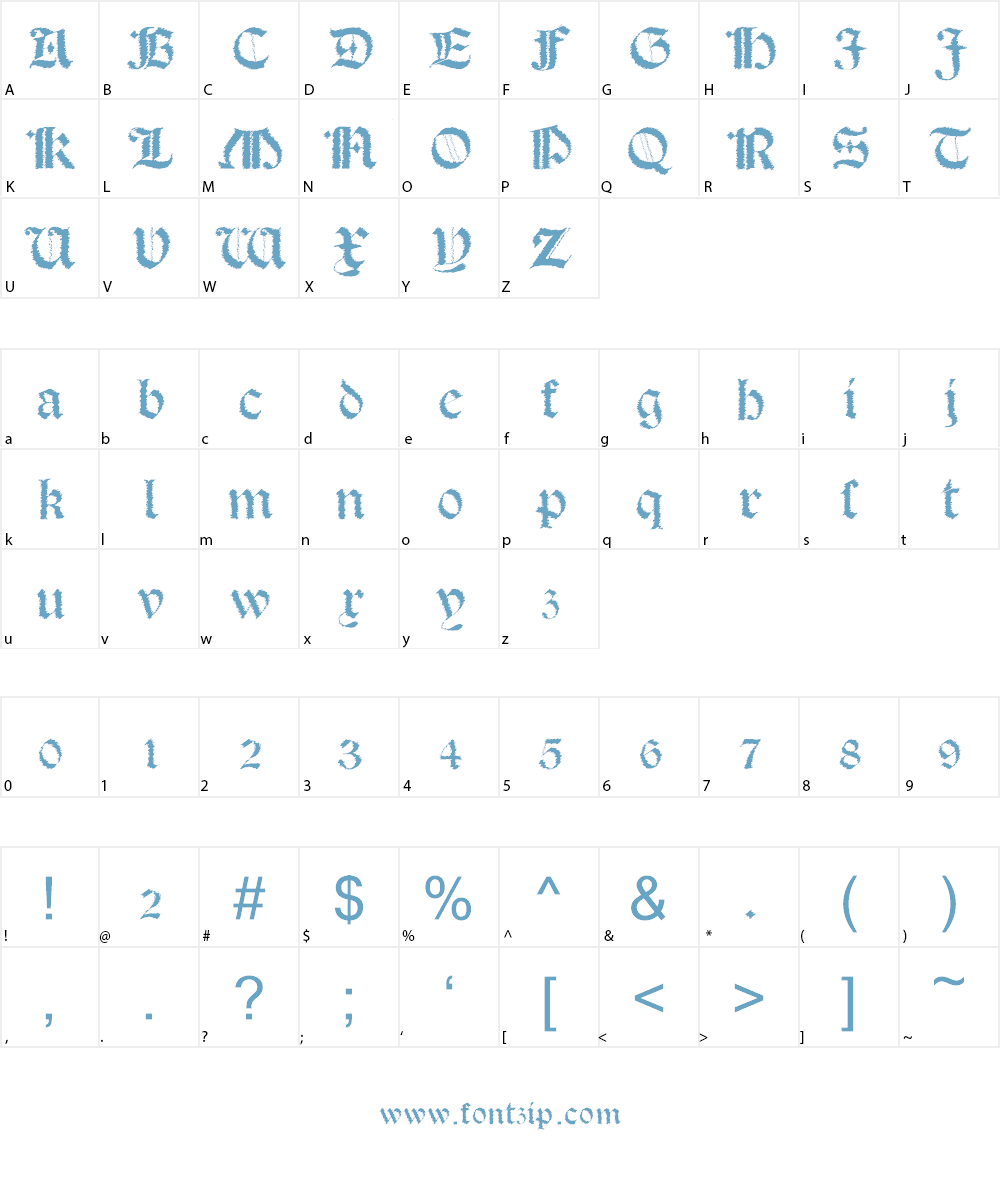 Salterio Trash Font Character